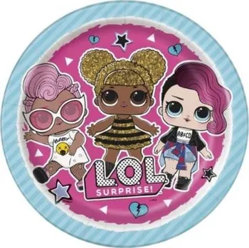 Talíř UNIQUE Papírové talíře LOL surprise, 8 ks - 22 cm