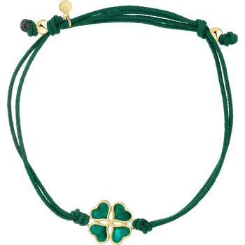 Náramek Náramek s pozlacenými stříbrnými prvky a smaltem – čtyřlístek - AP544-6960