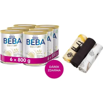 Kojenecká výživa BEBA COMFORT 3 5HMO (6× 800 g) + T-TOMI látkové pleny