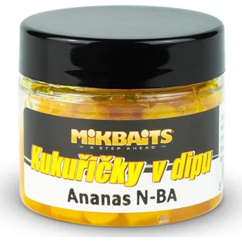 Návnadová surovina Mikbaits Kukuřičky v dipu Ananas N-BA 2 × 50 ml