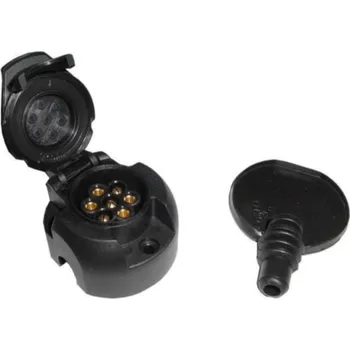 Přívěs k motorovému vozidlu ACI zásuvka 7 pin 12V plast + těsnění, boční vývod levý