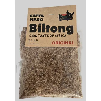 Sušené maso SAFFA MASO Sušené hovězí maso Biltong Original prášek 100 g