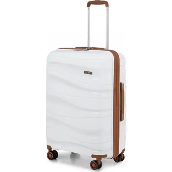 KONO Cestovní kufr na kolečkách s TSA zámkem 70L - béžovo hnědá K2094L