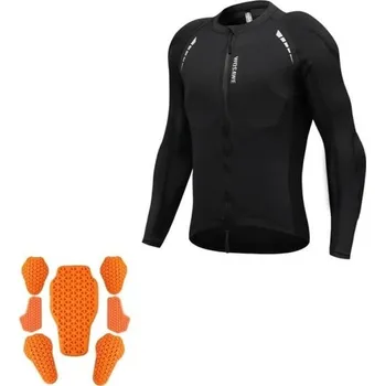 Pánská větrovka Pánská motocyklová bunda na zip černá s chrániči hrudník záda ramena lokty reflexní prvky WOSAWE černá XL