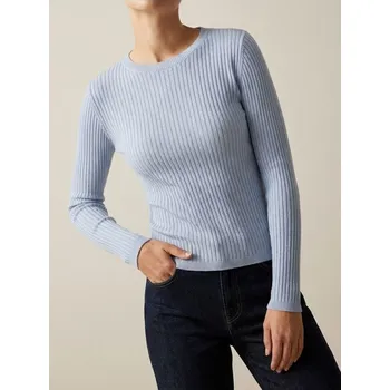 Dámský svetr Sinsay - Klasický žebrovaný svetr - modrá - 651IJ-05X - 651IJ-05X-L