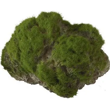 Dekorace do akvária Ebi Aqua Della mechem zarostlý kámen s přísavkami L 17 × 11 × 13,5 cm