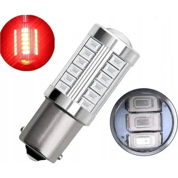 Autožárovka Rabel BA15S 33 smd 5630 P21W ČERVENÁ s čočkou