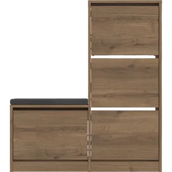 Botník Houseland Botník Dude s lavicí, dub tmavý