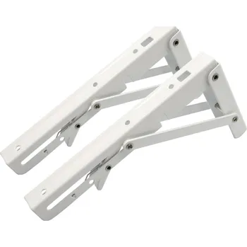 Dílenský regál SEFIS kovový držák police - sklopný 25cm bílá 2ks