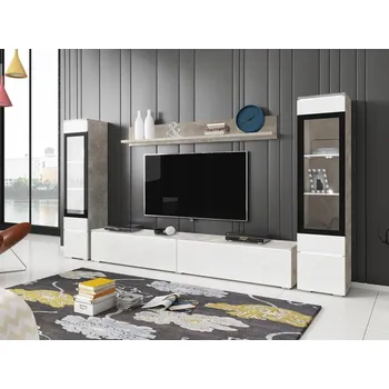 Obývací stěna Nábytek do obývacího pokoje Mirjan beton světle šedý/bílý