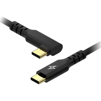 Datový kabel AlzaPower 90AluCore USB-C to USB-C 2.0, 100W, 1m - černý