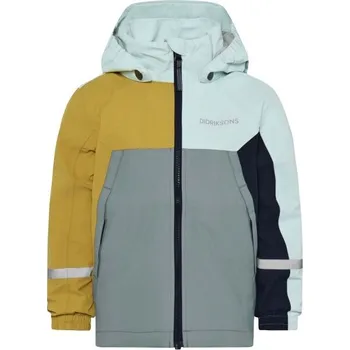 Chlapecká přechodová bunda DIDRIKSONS PILVI 2 130 Šedá, Světle zelená, Žlutá, Černá