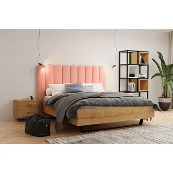 Čalouněný nástěnný panel plot 20 x 70 x 3 cm světle růžová