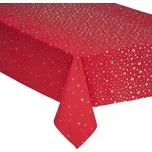 Atmosphera Dekorační vánoční ubrus se stříbrnými hvězdami 140 × 240 cm, červený