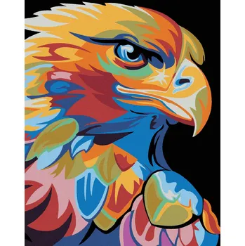 Dětské zboží Diamondi - Diamantové malování - BAREVNÝ OREL, 40x50 cm, Vypnuté plátno na rám