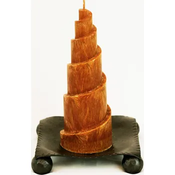 Solná lampa Hnědá Spirála - Svícen Čtverec