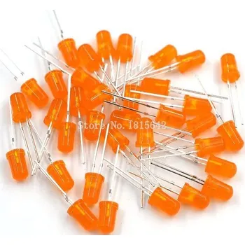 Polovodič LED 5mm oranžová difuzní, balení 100ks