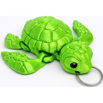 3D hýbací želva na klíče | Svíčkománie3D | Barva: Žluto-zelená lesklá