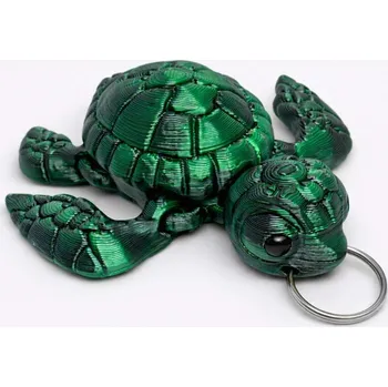 3D hýbací želva na klíče | Svíčkománie3D | Barva: Zeleno-černá lesklá