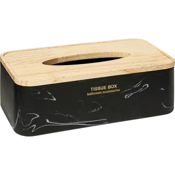 Úložný box 5five Simply Smart Lea Dóza na papírové kapesníky černá