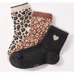 Blancheporte Sada 3 párů ponožek s leopardím vzorem šedá+karamelová+béžová 35-38