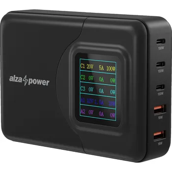 AlzaPower M500 Digital Display Multi Ultra Charger 200W černá