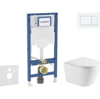 WC sada Geberit Duofix - Set předstěnové instalace, klozetu Nefia a sedátka softclose, tlačítko Sigma20, bílá/bílá mat SANI11CA31112