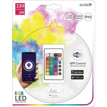 Žárovka Avide Set Wifi LED pásek RGB s ovládáním a zdrojem 5m