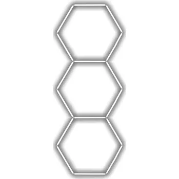 LED osvětlení Escape6 Kompletní LED hexagonové svítidlo bílé 6500 K, rozměr 3 elementy 97 × 246 cm