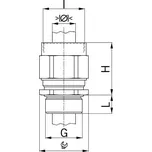 Agro 1165.80.40.320 Závitový adaptér s kabelovou vývodkou EMC, mosazný, M40