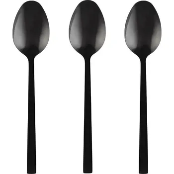 Příbor DuraHome Lžíce polévková PIANO, 3 ks, lesklá, černá