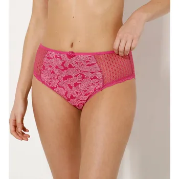 Dámské spodní prádlo Sada 4 kalhotek maxi Tropea, z pružné bavlny a krajky, s potiskem růžová+žlutá 54/56