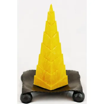 Solná lampa Žlutá Pyramida - Svícen Čtverec