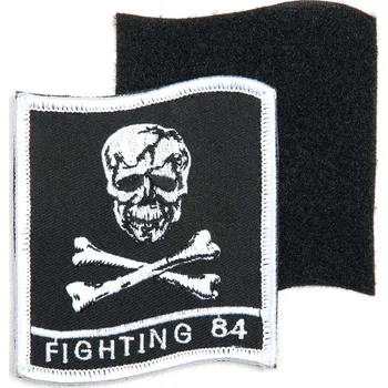 Nášivka Nášivka Fighting 84 s lebkou velcro černá