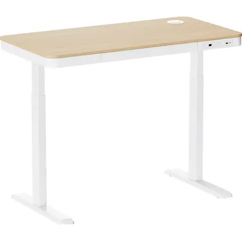 Psací stůl AlzaErgo Table ET6 AiO Charge 118x60 cm bílý + deska lamino bříza