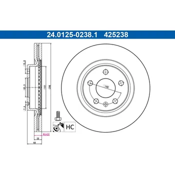 Brzdový kotouč Brzdový kotouč ATE 24.0125-0238.1