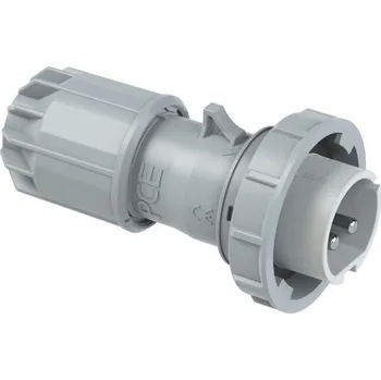 Elektrická zásuvka PC Electric 0822-10v Vidlice 2-pólová, 16A / 24/42 V DC, 10h, IP67, niklované kontakty