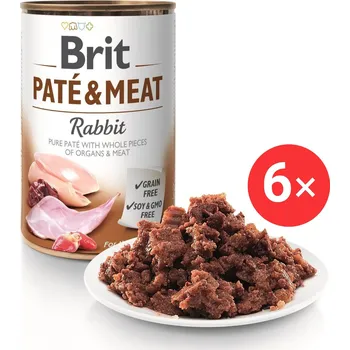 Krmivo pro psa Brit Paté & Meat Rabbit 6 × 400 g