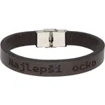 Ewena Kožený náramek hnědý Najlepší ocko