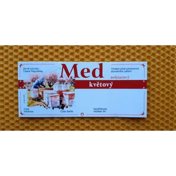 Etiketa samolepící MED 116x50 květový