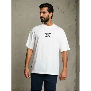 Oblečení a móda Sinsay - Tričko s potiskem na zádech - krémová - 859GP-01X - 859GP-01X-3XL