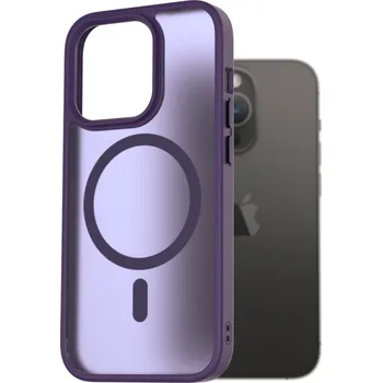 Pouzdro na mobilní telefon AlzaGuard Matte Case Compatible with Magsafe pro iPhone 14 Pro tmavě fialový