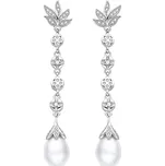 Agato Stříbrné náušnice se zirkony a perlou AGT-E121PW-P (Ag925/1000, 5,74 g)