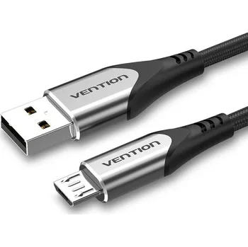 Datový kabel Vention Luxury USB 2.0 -> microUSB Cable 3A Gray 1m Aluminum Alloy Type