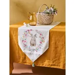 Sinsay - Velikonoční běhoun na stůl s třásněmi a motivem zajíce - krémová - 988HO-01X - 988HO-01X-ONE