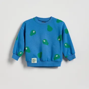 Chlapecká mikina Reserved - Bavlněná oversize mikina - modrá - 682HR-55X - 682HR-55X-86