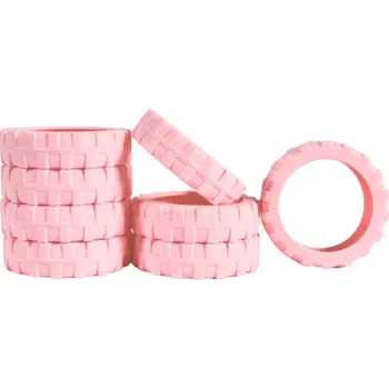 Bertoo Ochranné silikonové návleky na dvojitá kolečka kufru - 8 kusů růžové II