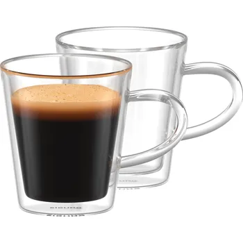 Sklenice Siguro Hrnek z dvoustěnného skla Lungo, 200 ml, 2 ks