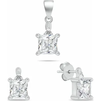 Brilio Silver Stříbrný set šperků se zirkony SET260W (náušnice, přívěsek) (Ag925/1000, 3,78 g)