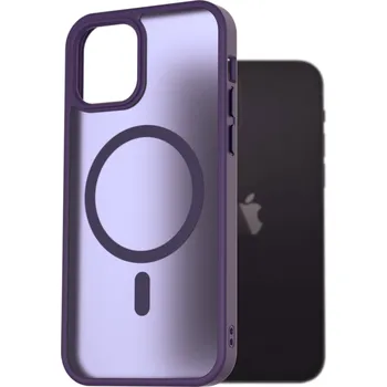 Pouzdro na mobilní telefon AlzaGuard Matte Case Compatible with Magsafe pro iPhone 12 / 12 Pro tmavě fialový